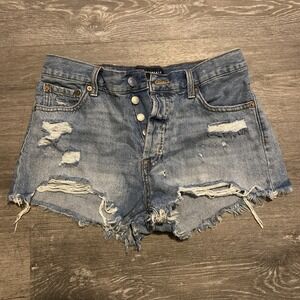 AEROPOSTALE WOMEN'S DISTRESSED FADE BOYFRIEND SHORT SHORTS SIZE‎ 4